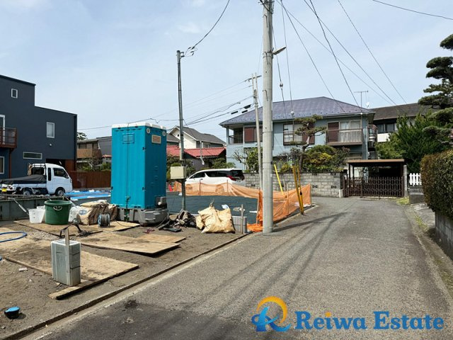 新築戸建　茅ヶ崎市東海岸南6丁目　全2区画の前面道路含む現地写真