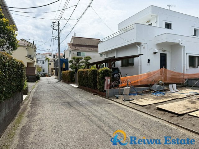 新築戸建　茅ヶ崎市東海岸南6丁目　全2区画の前面道路含む現地写真