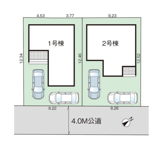 桶川市朝日　4期　新築一戸建て　グラファーレ　01の区画図|1号棟