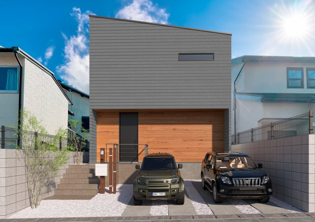 COLORSグリーンヒル　東近江市佐野町　2区画の外観パース|～施工事例～