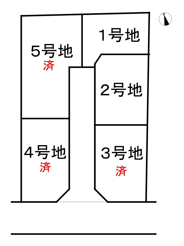姫路市北原/全5区画の区画図