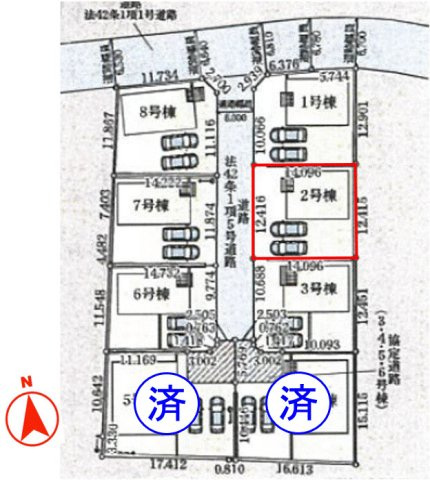 上里町黛第１（全8棟）2号棟の区画図