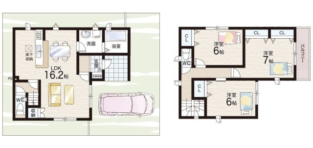 近江八幡市安養寺町　第2期　新築一戸建ての間取り