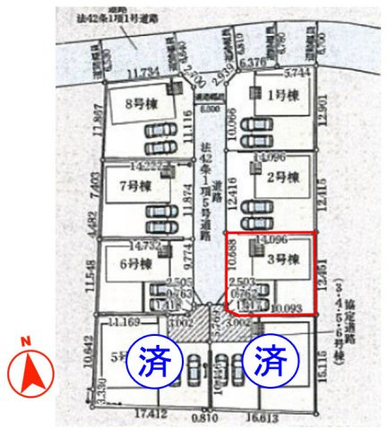上里町黛第１（全8棟）3号棟の区画図