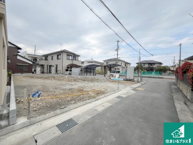 姫路市網干区垣内南町　第2期　新築一戸建ての前面道路含む現地写真|周辺は落ち着いた街並みの住宅地！子育てがしやすい住環境です！まだ未完成ですが、現地でしかわからない事もございます。是非一度ご覧ください。