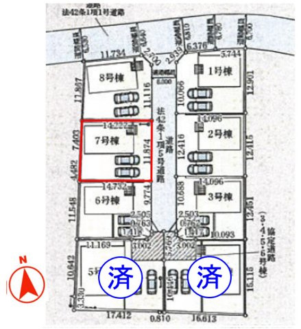 上里町黛第１（全8棟）7号棟の区画図