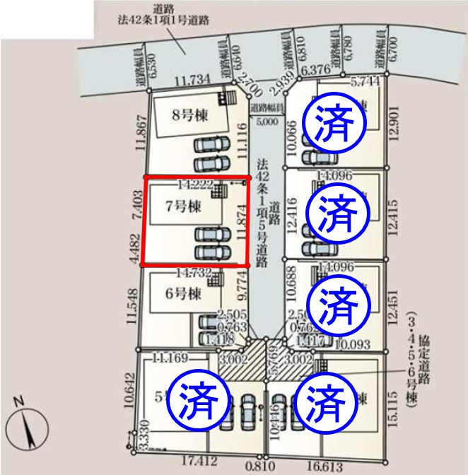 上里町黛第１（全8棟）7号棟の区画図
