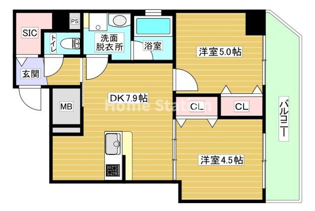 【間取り】 | ブラン弁天町駅前