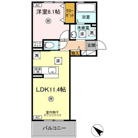D－ROOM清水新地の間取り