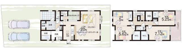 ★10(月)～16(日)現地見学可能！★甲賀市水口町日電　全2邸の間取り|1号地