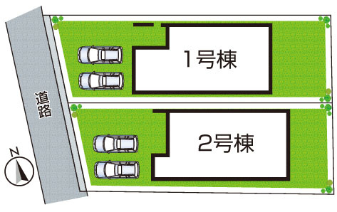 甲賀市水口町日電　新築一戸建ての区画図|全２区画