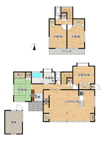 いわき市■石森二丁目の中古住宅。 4LDK♪の間取り
