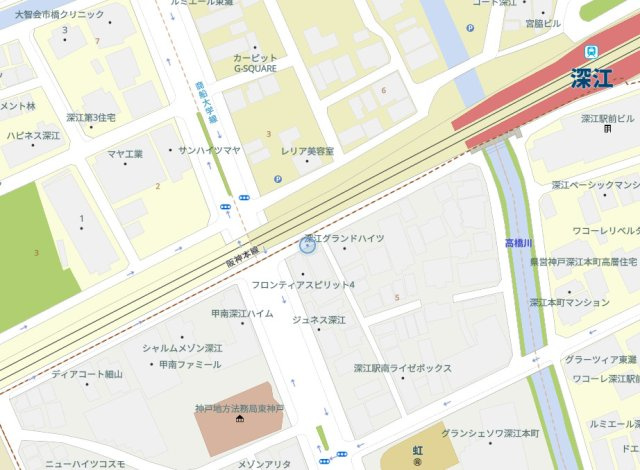 神戸市東灘区深江本町4丁目　中古戸建の地図