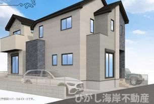 茅ヶ崎市松が丘２丁目　新築戸建　全２棟の外観パース|イメージパスですので実際のものと多少異なります