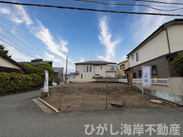茅ヶ崎市浜須賀　新築戸建の外観|4月6日撮影　建築前　現地外観