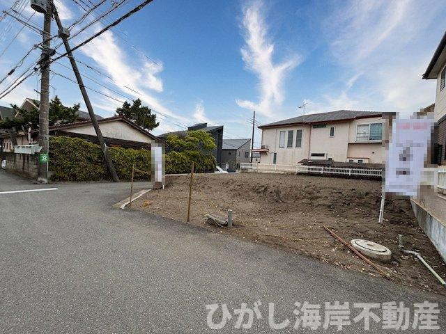 茅ヶ崎市浜須賀　新築戸建の外観|4月6日撮影　建築前　現地外観