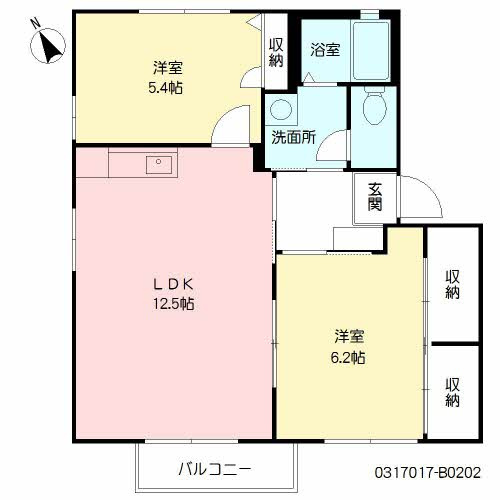 【間取り】 | ラ・フォーレ今吉B