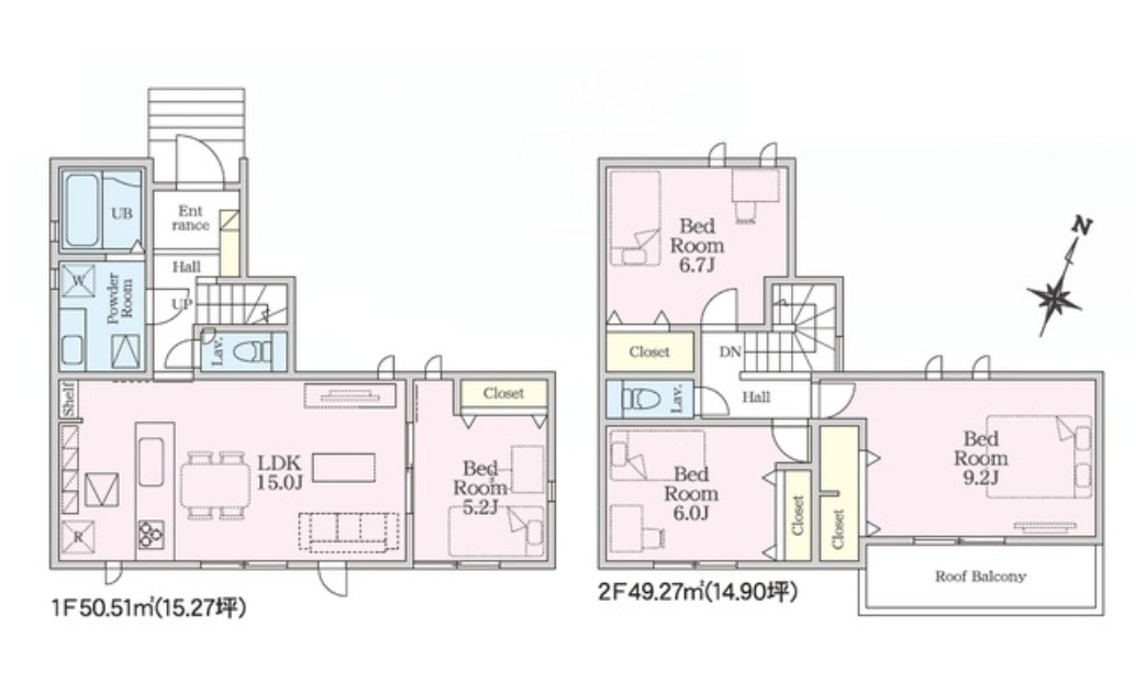 新築戸建　石原町の区画図