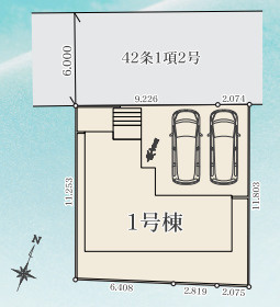 新築戸建　高崎市石原町の区画図
