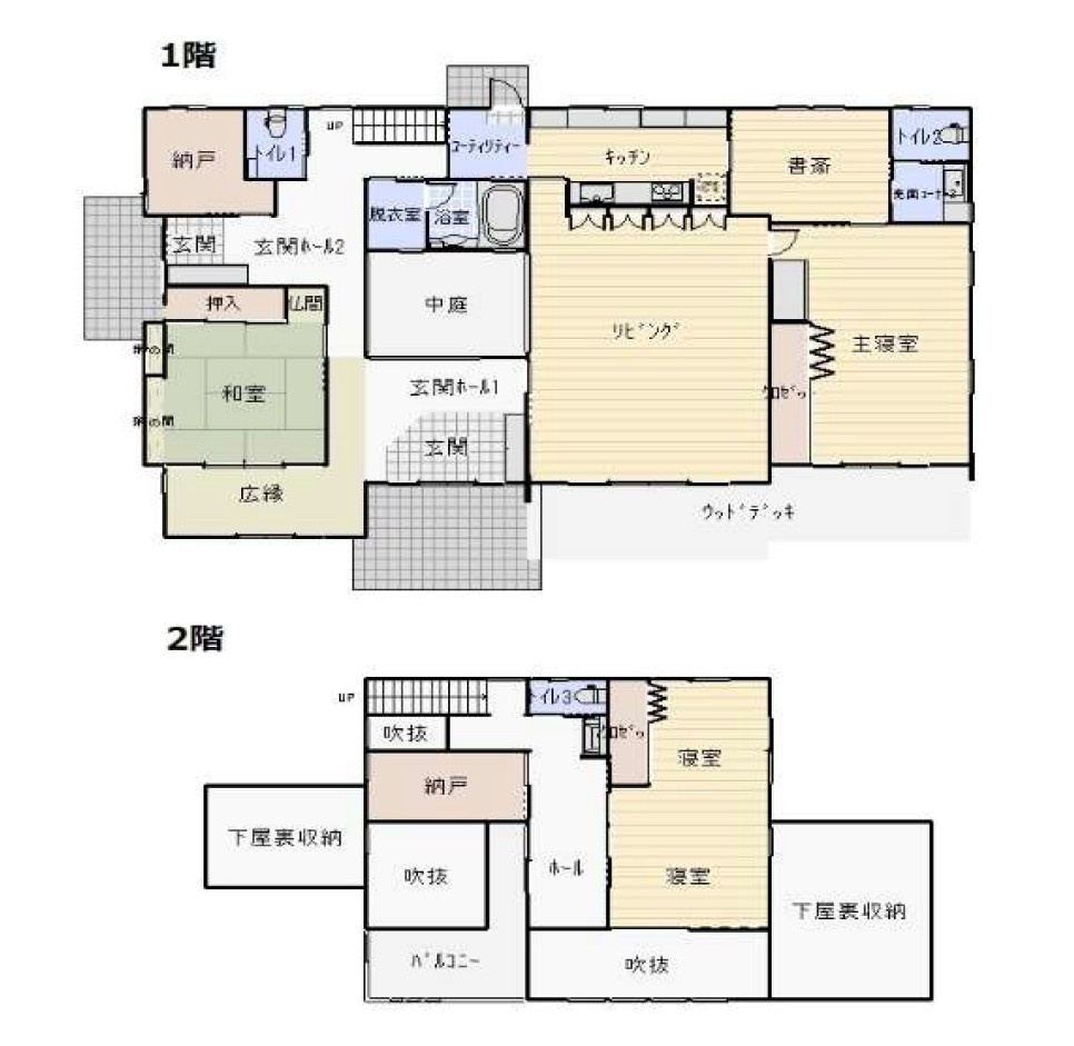 【中古戸建】前橋市川原町の間取り|■間取り図｜敷地面積：633.11（約191.51坪）　建物面積：217.37（約65.75坪）