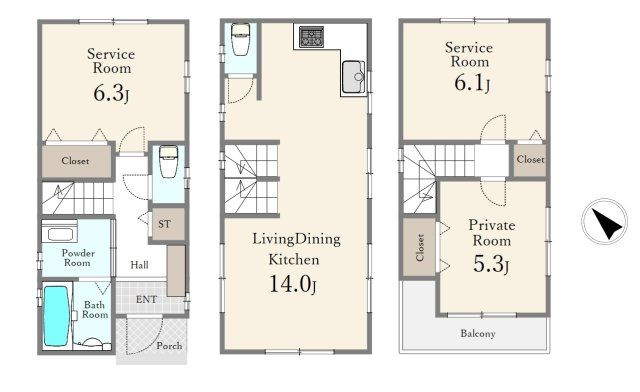 文京区大塚6丁目 限定1区画の参考プラン|建物プラン例
建物面78.65㎡
建物参考価格1410万円