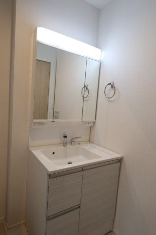 《仲介手数料無料》上尾市大字大谷本郷102-4新築一戸建てグラファーレの独立洗面台
