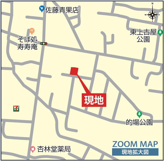 新築戸建・新築建売　福島市森合的場　森合小・福島第四中の地図|拡大図