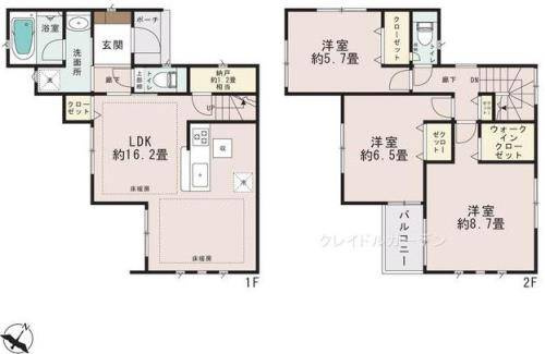 クレイドルガーデン横浜市青葉区松風台第1　1号棟の間取り