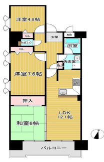 【間取り】 | ロータリーマンション西大津1番館