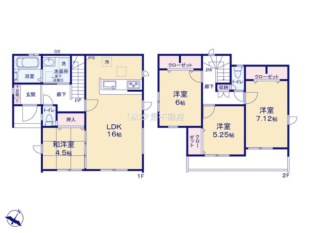 《仲介手数料無料》上尾市大字大谷本郷102-4新築一戸建てグラファーレの間取り