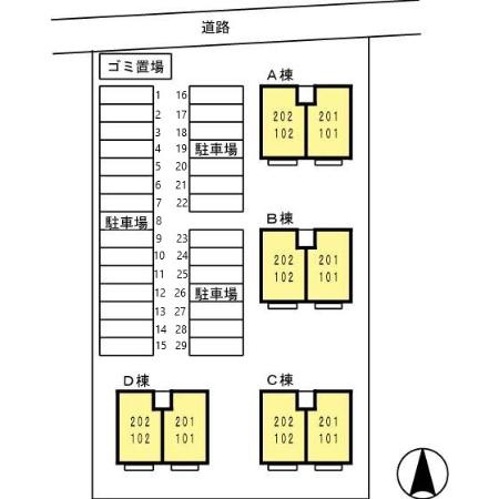 アムールビブレ C棟の区画図