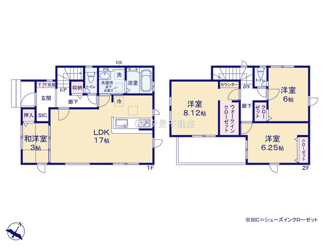 《仲介手数料無料》上尾市大字大谷本郷102-4新築一戸建てグラファーレの間取り