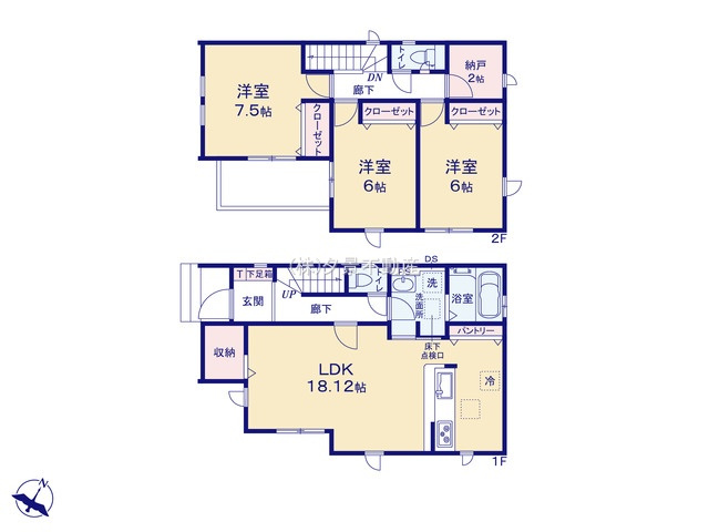 《仲介手数料無料》上尾市大字大谷本郷102-4新築一戸建てグラファーレの間取り