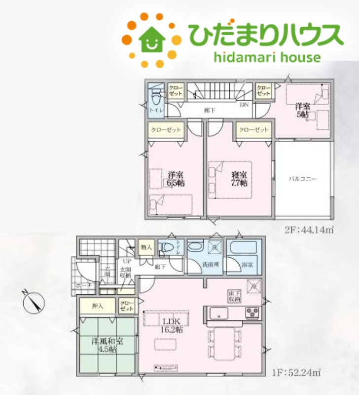 本庄市万年寺　第4　新築一戸建て　クレイドルガーデン　02の間取り