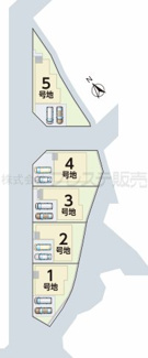 【区画図】 | 生駒市中菜畑２丁目の新築一戸建 全５区画 | 全体区画図