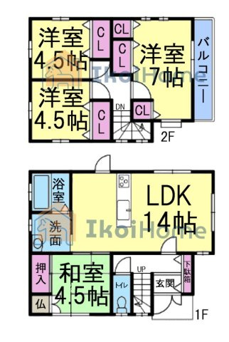 神戸市西区玉津町二ツ屋　中古戸建の間取り|【ホームページに現地動画掲載中】●年中無休：当日予約可●1階LDKと和室が繋がっていて便利！収納豊富