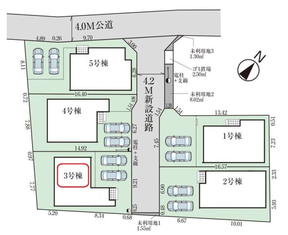 入間市下藤沢4丁目・全5棟　新築一戸建　3号棟の区画図|【全5棟・3号棟】収納スペース豊富な3LDKの間取りです。