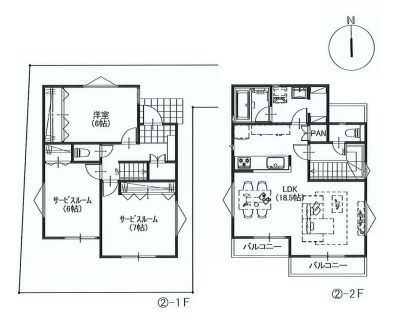 【参考プラン】 | 東久留米市下里２丁目　建築条件付売地　２区画 | 1LDK2S・建物面積90.72ｍ2・建物参考価格1500万