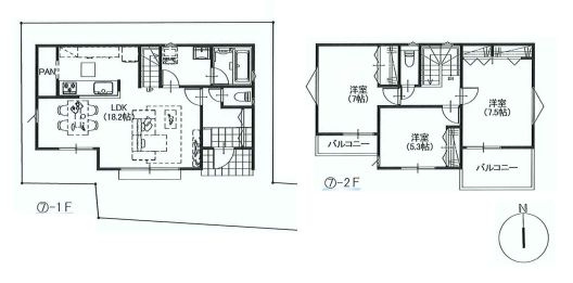 【参考プラン】 | 東久留米市下里２丁目　建築条件付売地　７区画 | 3LDK・建物面積90.71ｍ2・建物参考価格1500万