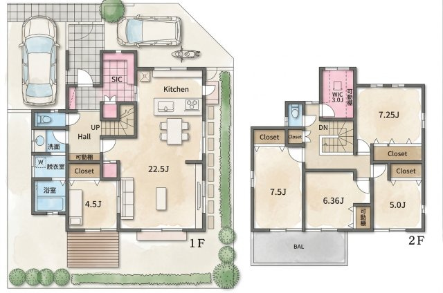 栄区東上郷町　売地の参考プラン|◆参考プラン一例。大きなお庭やガレージ付住宅など、プランは無限大♪