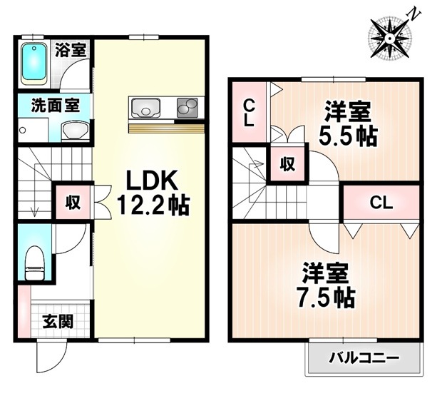 【間取り】 | カーサミツルギ【名古屋市賃貸・テラスハウス】