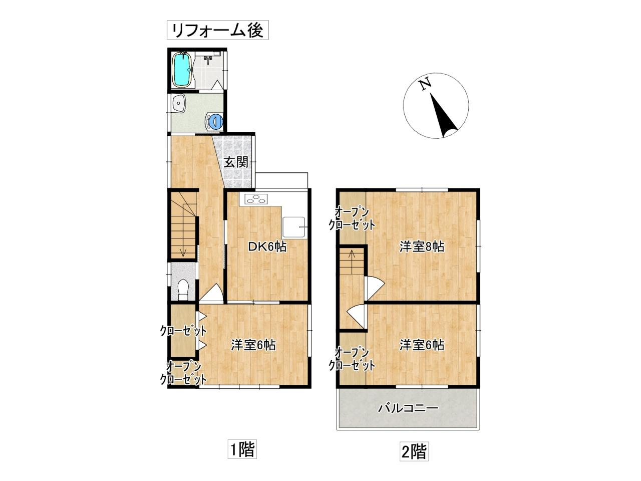 高知市北竹島町　中古戸建の間取り