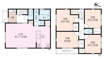 全居室収納付きの使いやすい4LDKタイプです。