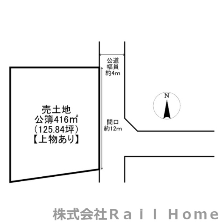 たつの市龍野町四箇　中古戸建の土地図