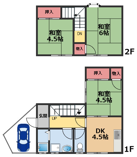 【間取り】 | 湖南市岩根貸家