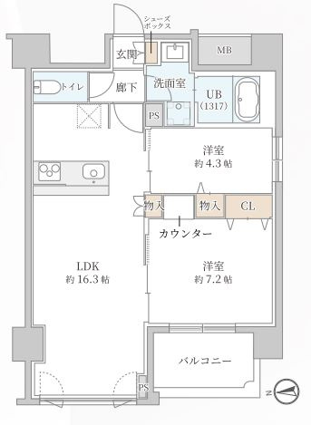 Parkhouse南森町の間取り