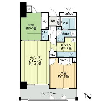 サーパスシティ新屋敷一番館の間取り