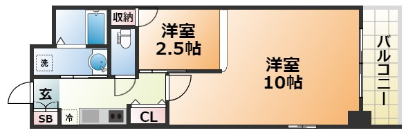 レジディア神戸三宮プレイスの間取り
