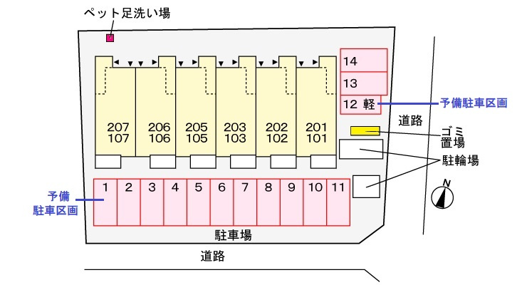 ヒカルサ豊橋小向町の区画図