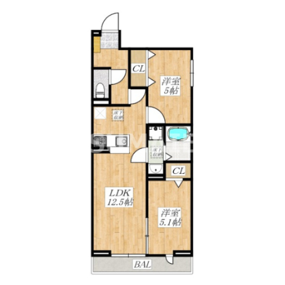 Ｎｏｂｌｅ ｒａｆｆｉｎｅｒ上小町の間取り|北東向きのお部屋です☆